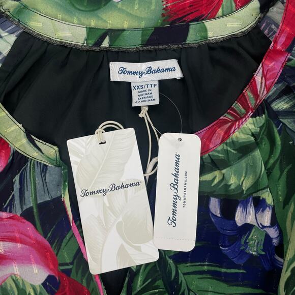 Tommy Bahama Celebration Tropical Floral Maxi Dress Green Size XXS - Picture 12 of 12